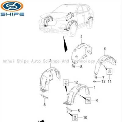 T1A T1D T18 WIELBOGEN EN SPATBORDBESCHERMERS VOOR CHERY TIGGO8 TIGGO8 PRO